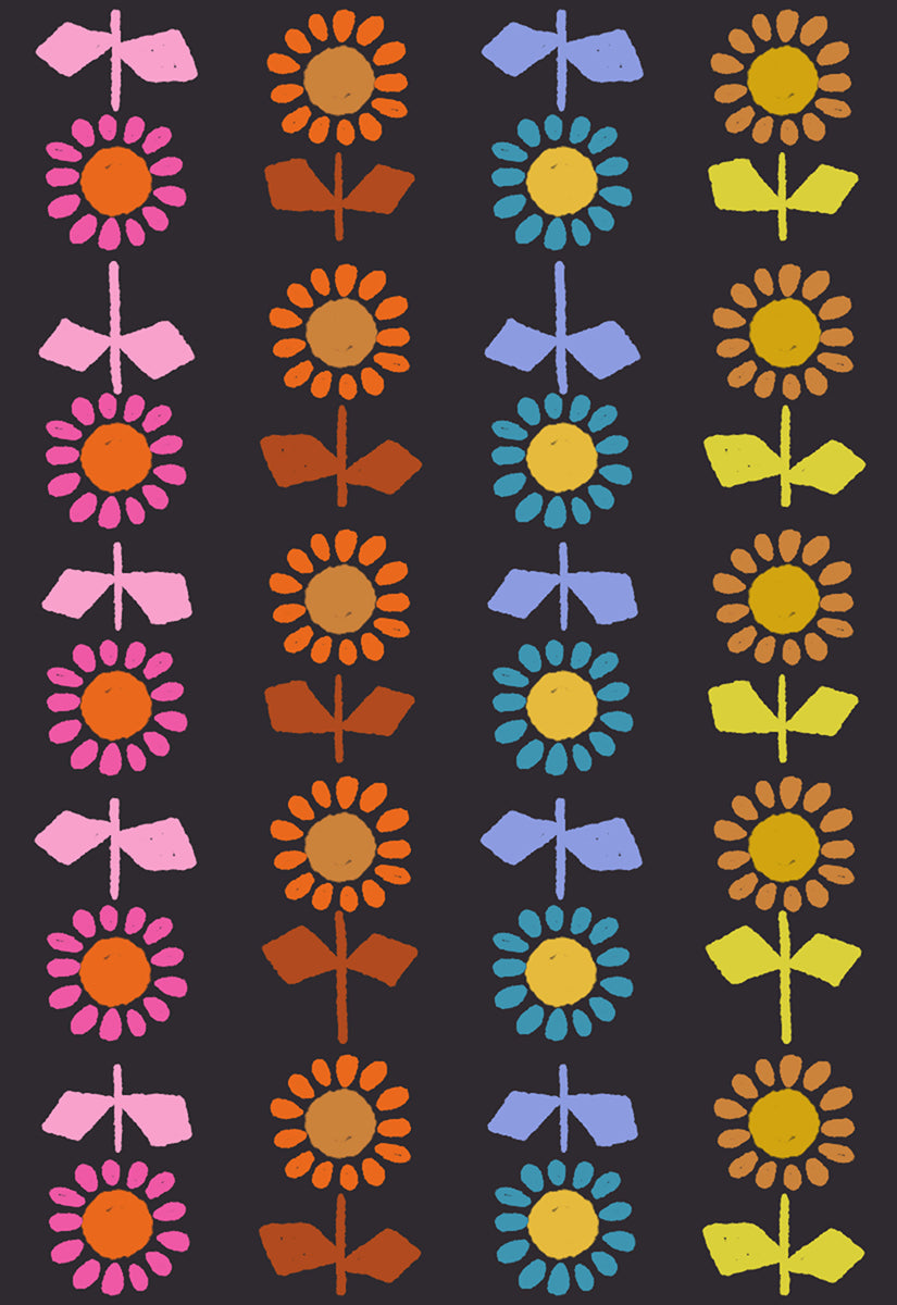PREORDER - Daisy Stripe Black - Catnap CANVAS